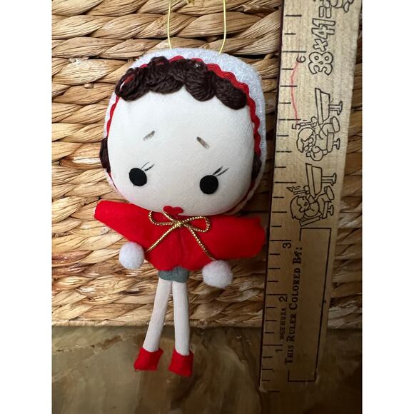 Vtg Girl in Red Cloak made in Japan Ornament - Picture 3 of 5